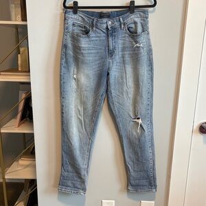 Banana Republic Girlfriend Distressed Light Blue Straight Leg Jeans